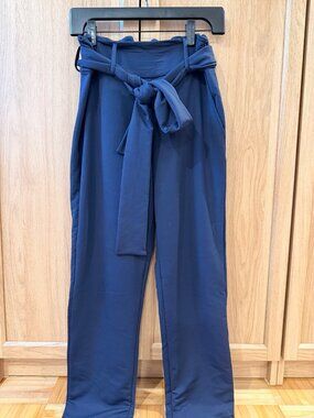 Leze The Label Tie Waist Pants Navy Blue Size M